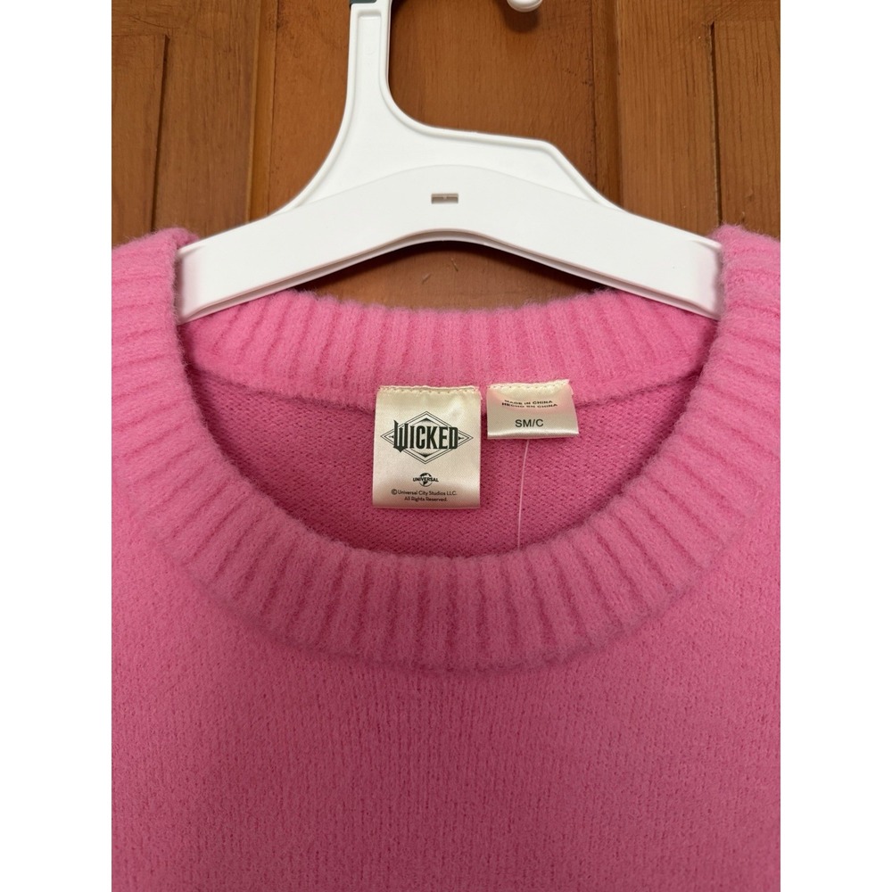 Women's Wicked Pink & Green Long Sleeve Crewneck Sweater Size Small NWT - Picture 3 of 6